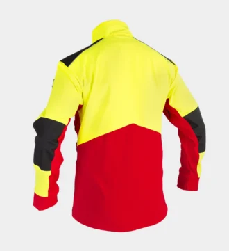 Grünholz Forstjacke in Gelb Rot von Hinten