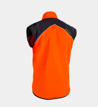 Grünholz Forstweste in Orange-Schwarz von Hinten