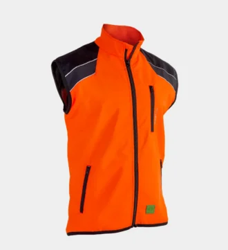 Grünholz Forstweste in Orange-Schwarz von Vorne