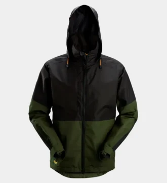 Snickers 1304 Allround Work, Wasserdichte Softshell-Jacke, Khaki Grün/Schwarz